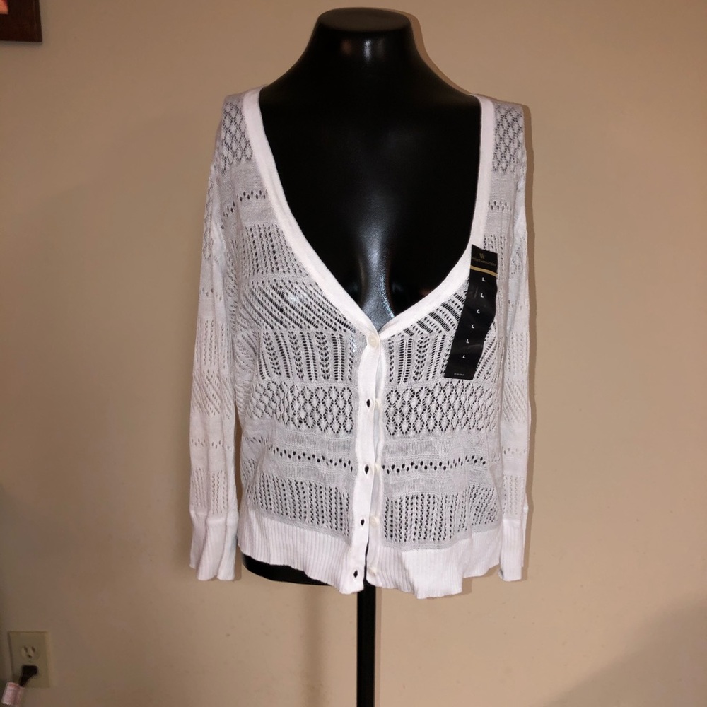 white cardigan